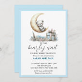 Teddy Blue Bär können wir schon frühzeitig abwarte Einladung (Vorne/Hinten)