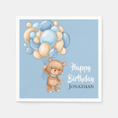Teddy Boy Happy Birthday - Blue Serviette (Vorderseite)