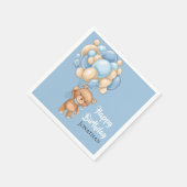 Teddy Boy Happy Birthday - Blue Serviette (Ecke)