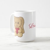 Teddy Bunny mit kuriosigem Namen personalisierter Kaffeetasse (Vorderseite Links)