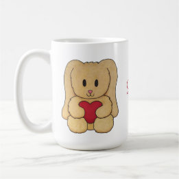 Teddy Bunny mit kuriosigem Namen personalisierter  Kaffeetasse