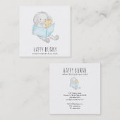 *~* Teddy Bunny Rabbit Taycare Teacher Nanny Tutor Quadratische Visitenkarte (Vorne/Hinten)
