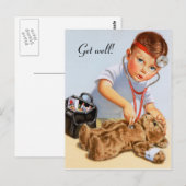 Teddy-Check-up Postkarte (Vorne/Hinten)