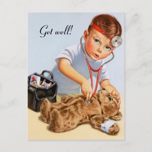 Teddy-Check-up Postkarte (Vorderseite)