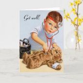 Teddy Checkup Karte (Gelbe Blume)