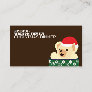 Teddy Christmas, Weihnachten Party Ticket Einladun Begleitkarte