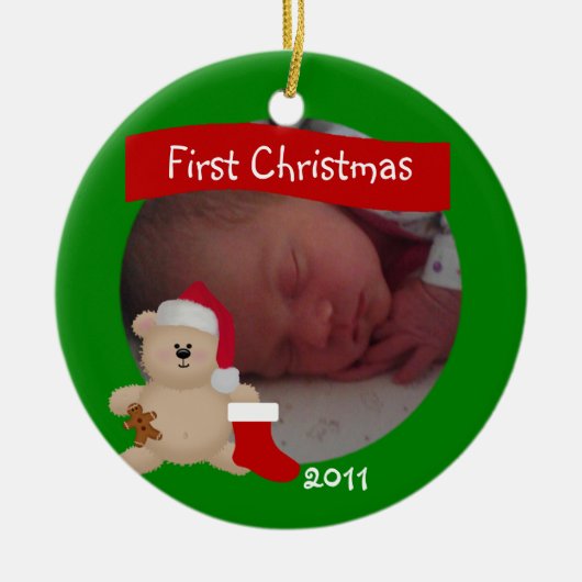Teddy Custom First Christmas Ornament (Vorne)