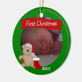 Teddy Custom First Christmas Ornament (Links)