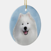 Teddy der Samoid Keramik Ornament (Rechts)