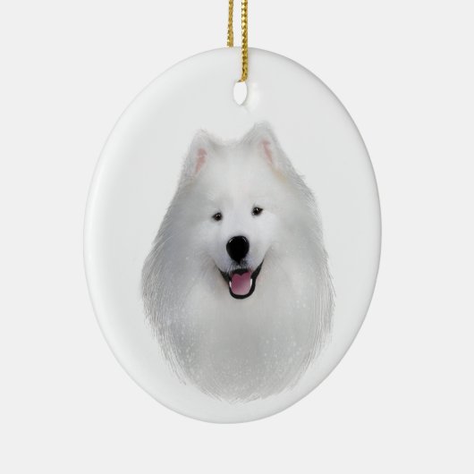 Teddy der Samoid Keramik Ornament (Rechts)