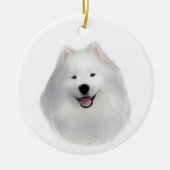 Teddy der Samoid Keramik Ornament (Vorne)