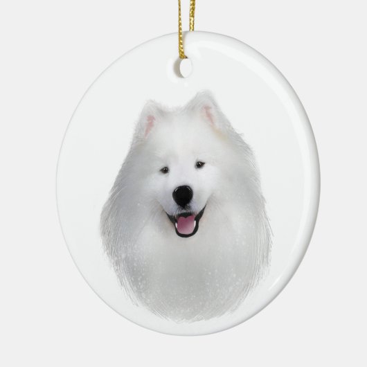 Teddy der Samoid Keramik Ornament (Links)