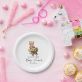 Teddy Floral Boy Rustic Blue Paper Teller (Party)