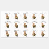 Teddy Foral Boy Rustic Happy Mail Baby Dusche Etiketten (Blatt)