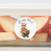 Teddy Foral Boy Rustic Happy Mail Baby Dusche Etiketten (Befestigt)