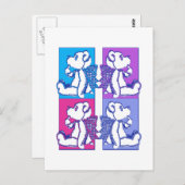 Teddy Foursome Postkarte (Vorne/Hinten)