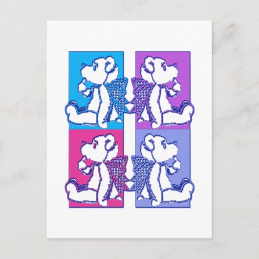 Teddy Foursome Postkarte (Vorderseite)