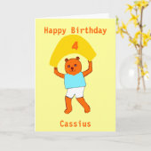 Teddy Geburtstag hinzufügen Altersname Karte (Gelbe Blume)