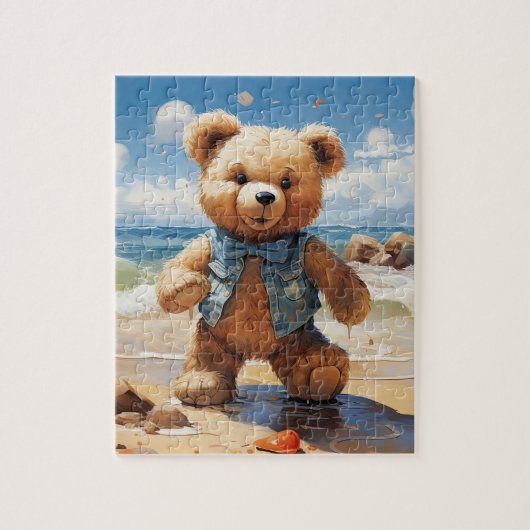Teddy geht zum Strand! Bärenrätsel Puzzle (Vertikal)