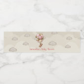 Teddy-Girl Bär rosa Ballons Babydusche Wasserflaschenetikett (Einzelnes Label)