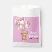 Teddy Girl Pink Birthday Geschenktütchen (Vorderseite)