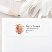 Teddy Girl Pink Foral Heißluftballon Label (Insitu)