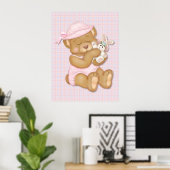 Teddy Girl Pink Poster (Heimbüro)