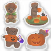 Teddy Halloween-Kollektion - Sticker-Pack Aufkleber (Vorderseite)
