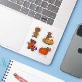 Teddy Halloween-Kollektion - Sticker-Pack Aufkleber (Laptop mit iPhone)