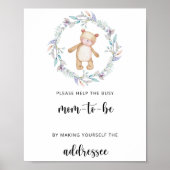 Teddy hilft der betriebsamen Mama, einen Umschlag Poster (Vorne)