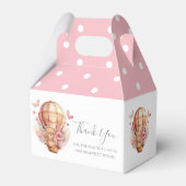 Teddy Hot Air Ballon Pink Poka Dots Geschenkschachtel (Rückseite)
