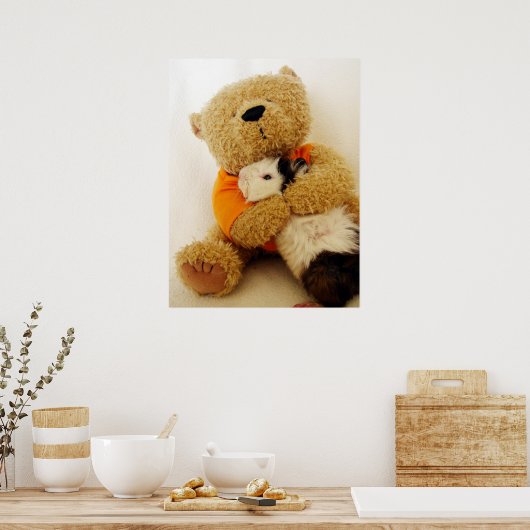 Teddy Hugs A Guinea Pig Poster (Küche)