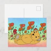 Teddy im Mohnfeld Postkarte (Vorne/Hinten)