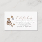 Teddy in Aquarell trägt Vintage Kinderzimmer Babyd Begleitkarte (Vorderseite)