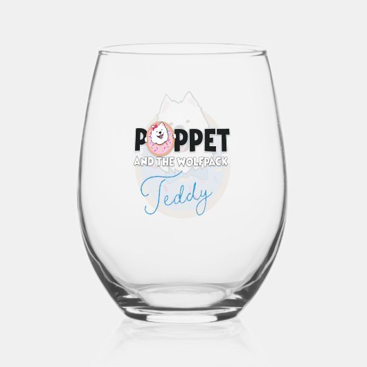 Teddy in Donut Weinglas Ohne Stiel (Rückseite)