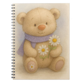 Teddy in Lavendel Scarf von Natasha Us Notizblock