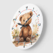 Teddy lasse Ihrem Kind bei, die Zeit zu lesen Große Wanduhr (Winkel)