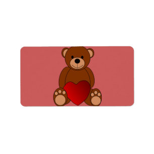 Teddy Liebe Adressaufkleber