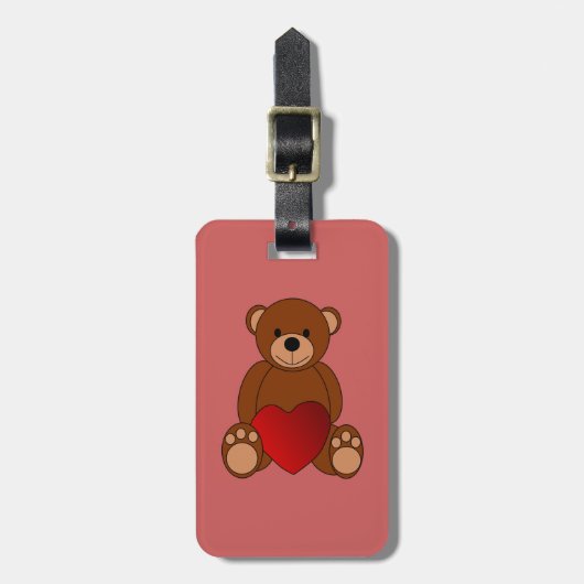 Teddy Liebe Gepäckanhänger (Vorderseite vertikal)