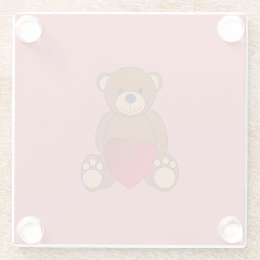 Teddy Liebe Glasuntersetzer (Rückseite)