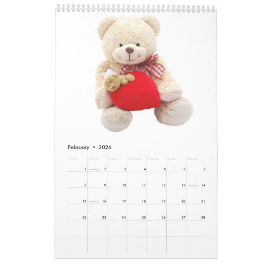 Teddy Liebe Kalender (Feb 2026)