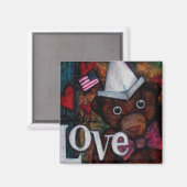 Teddy Liebe Magnet (Vorderseite/Rückseite)