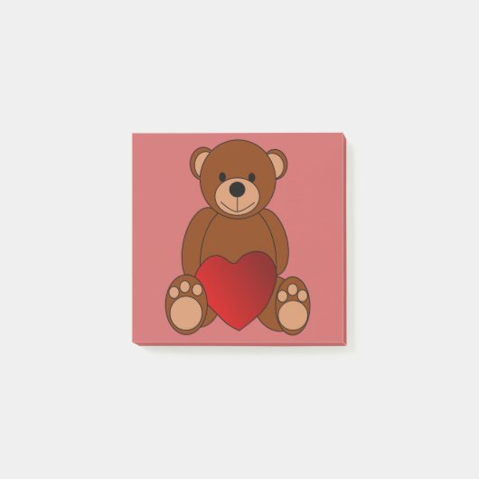 Teddy Liebe Post-it Klebezettel (Vorderseite)
