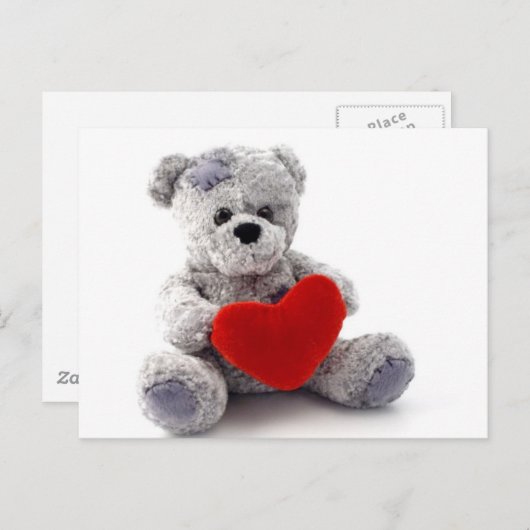 Teddy Liebe Postkarte (Vorne/Hinten)