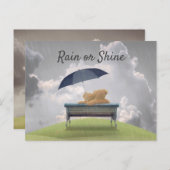 TEDDY-LIEBE. TEDY BÄREN IN LIEBE HUG IM REGEN POSTKARTE (Vorne/Hinten)