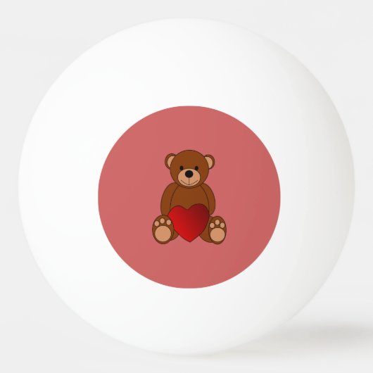 Teddy Liebe Tischtennisball (Rückseite)