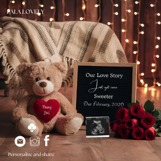 Teddy Love & Baby Pregnancy Announcement Card Ankündigung