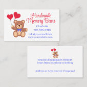 Teddy Memory Bear Visitenkarte (Vorne/Hinten)