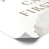 Teddy Mint Heißluftballon Bary First Birthday Poster (Ecke)