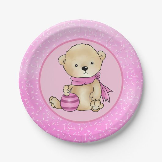 Teddy mit Ball  pappteller (Vorderseite)